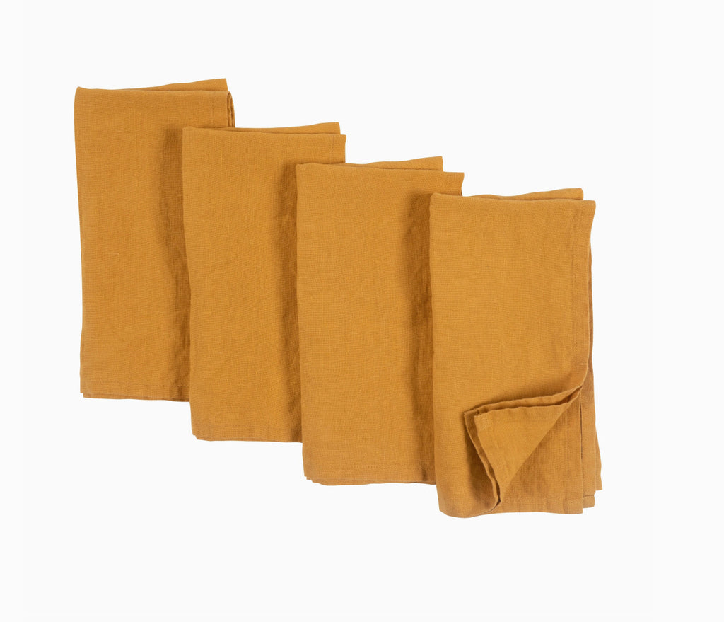 Stone Washed Linen Napkins - Set Of 4