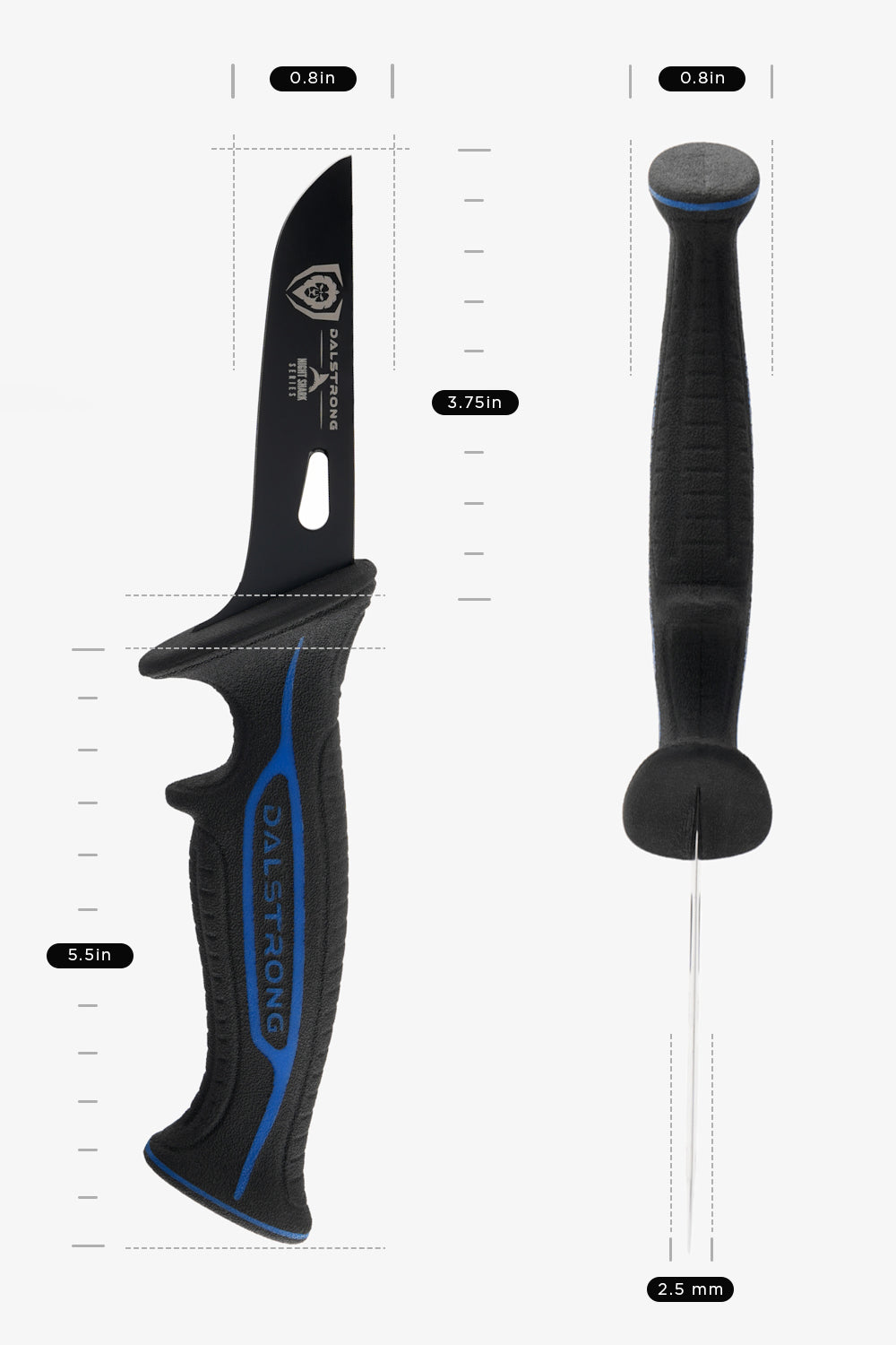 3-Piece Knife Set | Boning Knife, Hook Knife, Mini Cleaver | Night Shark Series | NSF Certified | Dalstrong ©