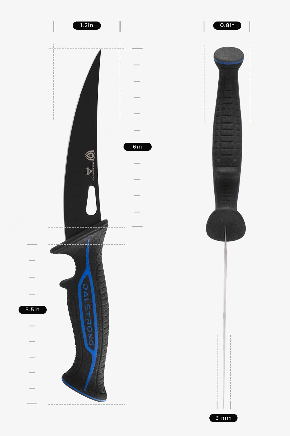 Curved Boning Knife 6" | Night Shark Series | NSF Certified | Dalstrong ©
