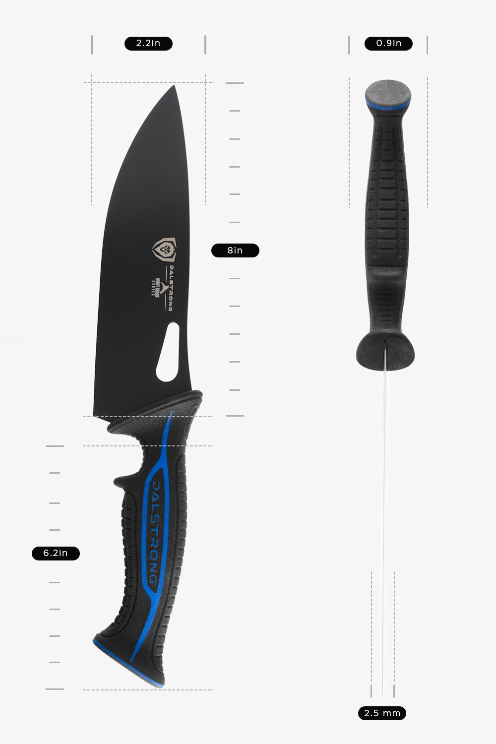 Chef's Knife 8" | Night Shark Series | NSF Certified | Dalstrong ©
