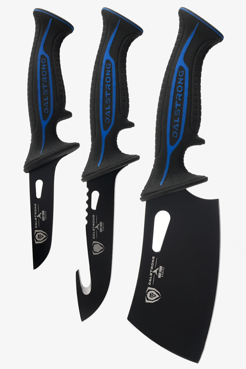 3-Piece Knife Set | Boning Knife, Hook Knife, Mini Cleaver | Night Shark Series | NSF Certified | Dalstrong ©