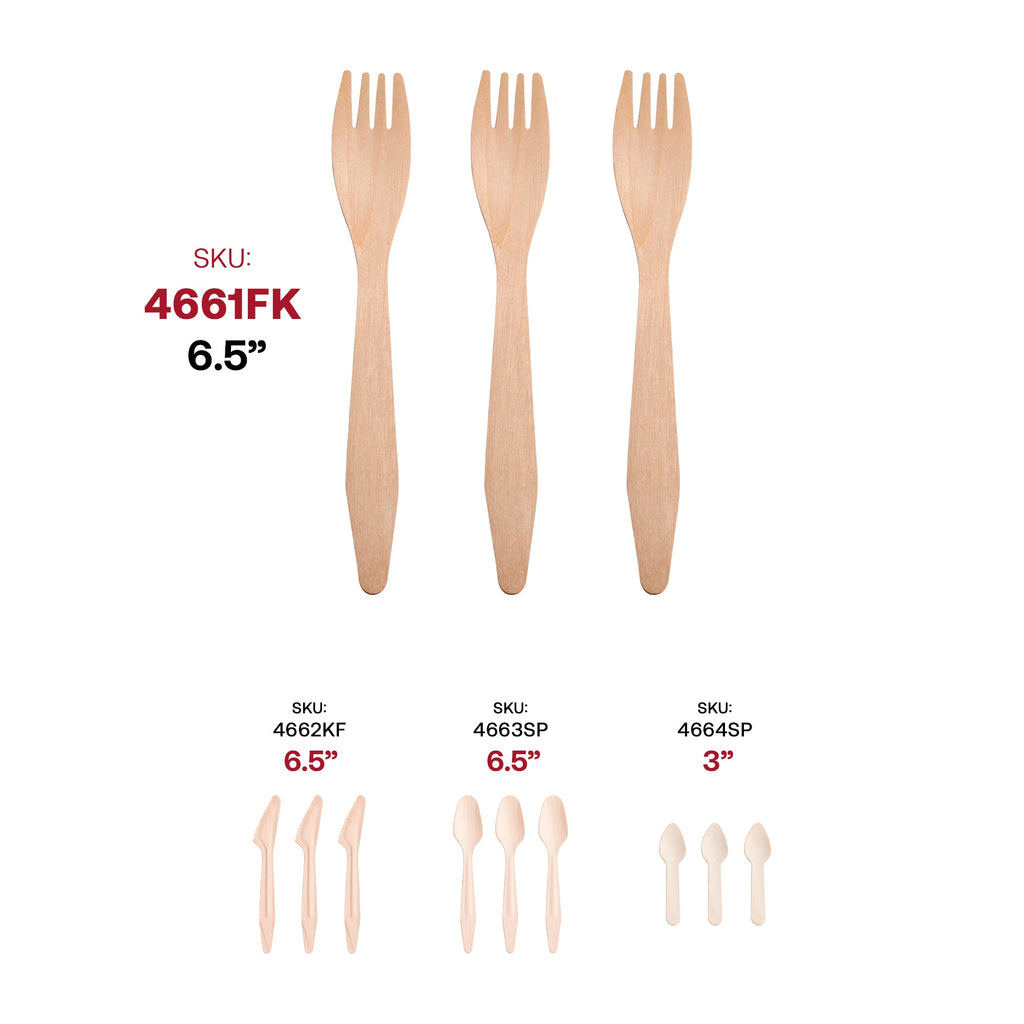 Natural Birch Eco-Friendly Disposable Dinner Forks