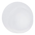 White with Silver Rim Organic Round Disposable Plastic Dinnerware Value Set