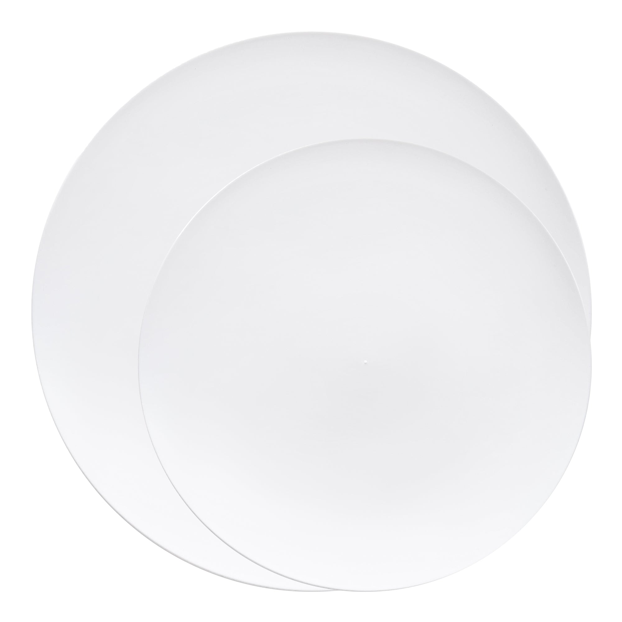 Solid White Organic Round Disposable Plastic Dinnerware Value Set