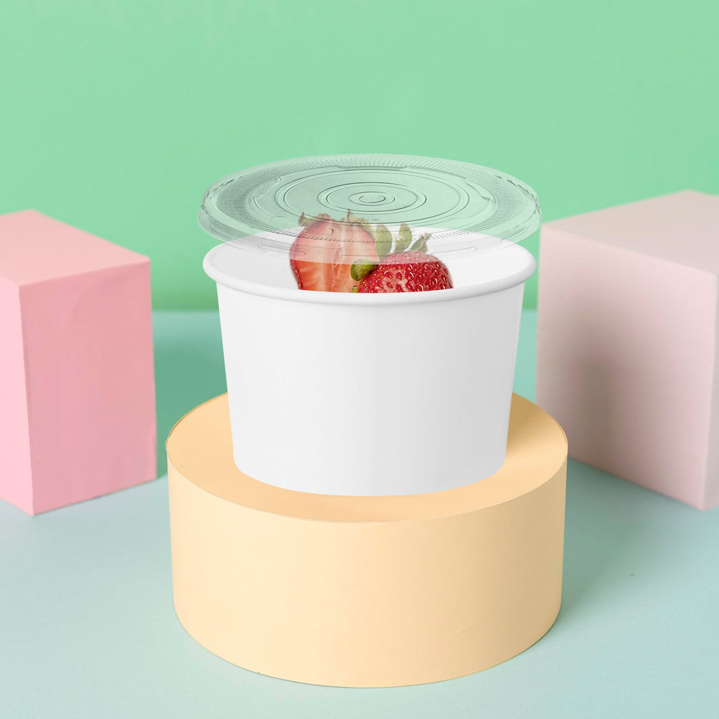 8 oz Squat Paper Soup Cups with Lids