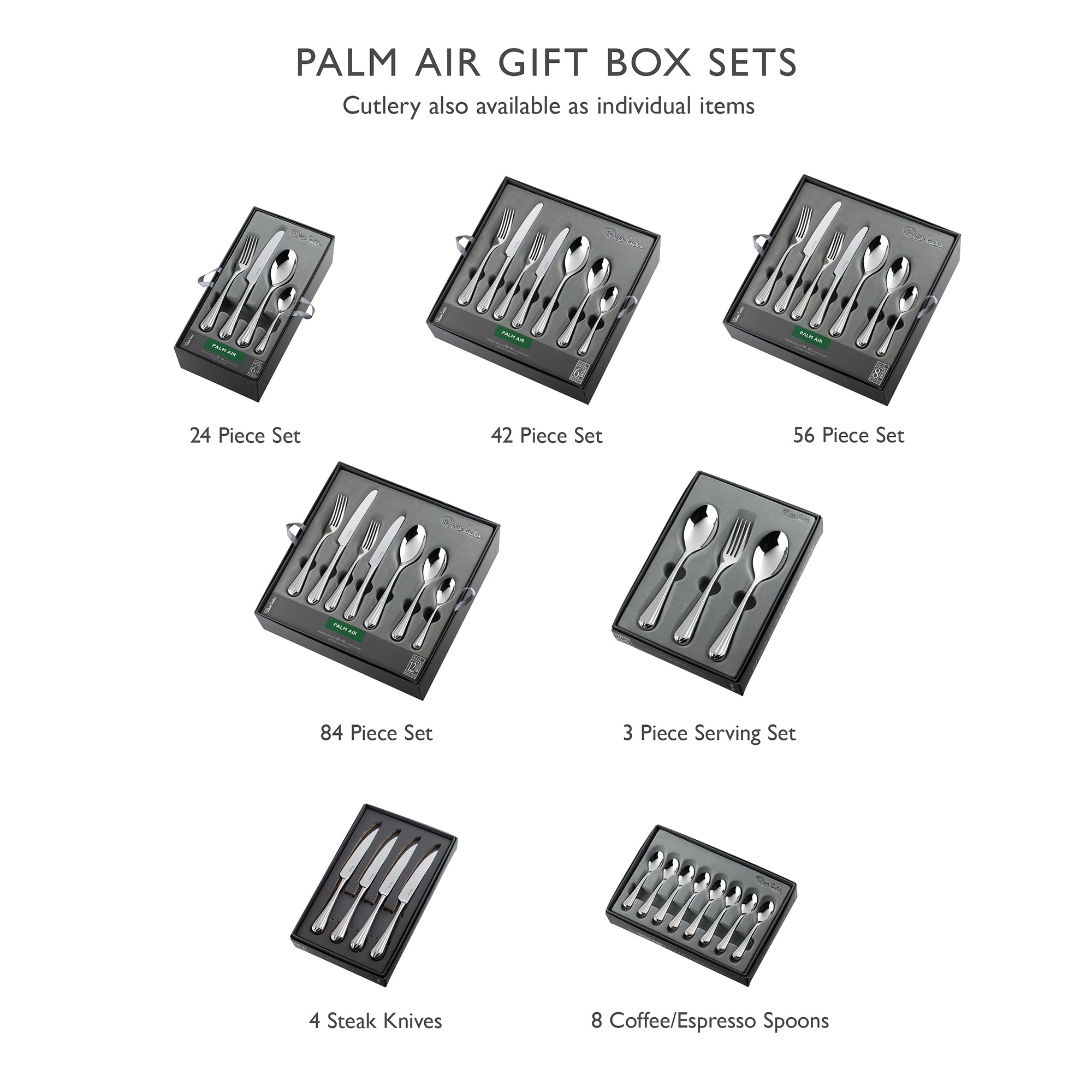 Palm Air Bright Coffee / Espresso Spoon, Set of 8