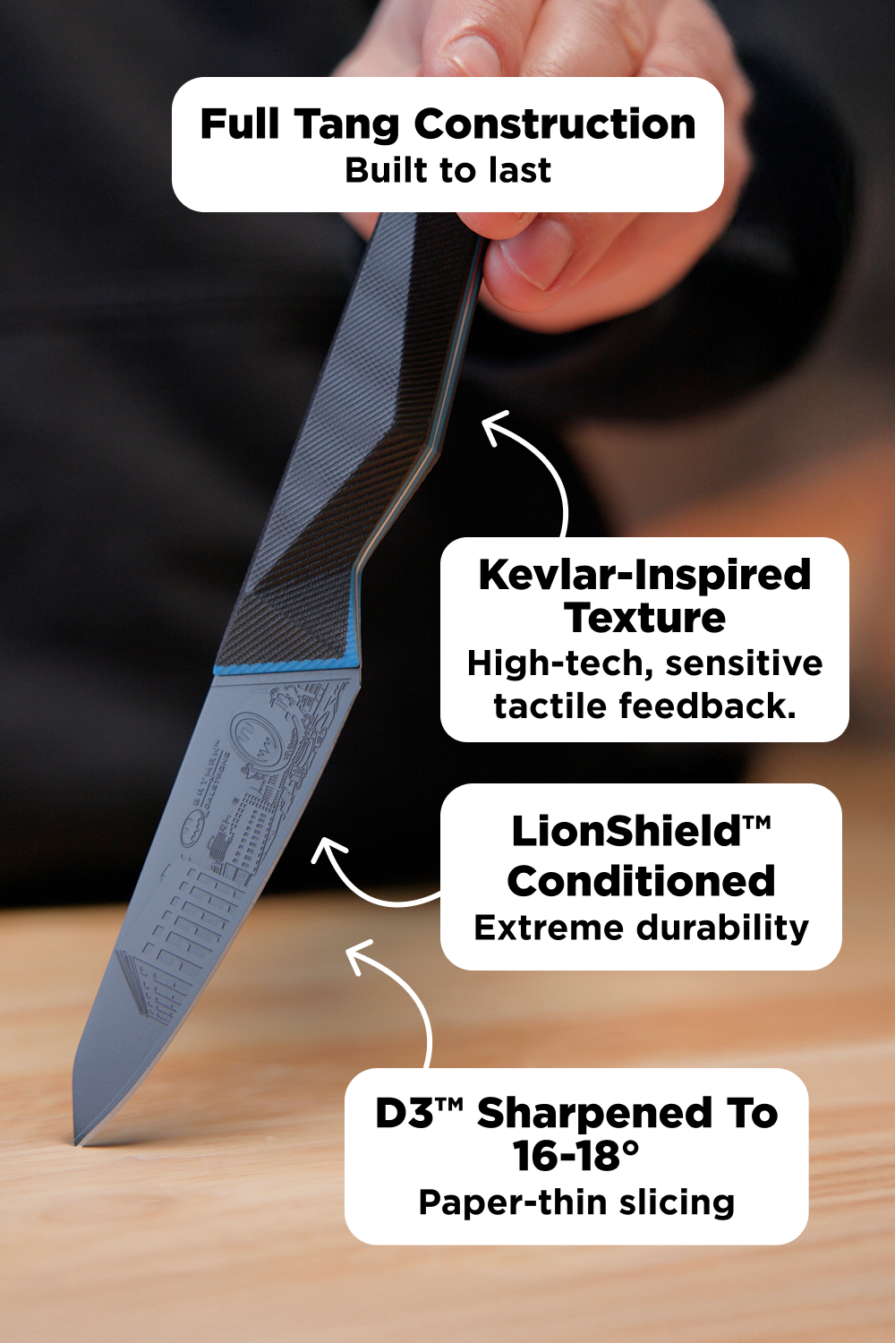 2 Piece Set | 8" Chef's Knife & 3.75" Paring Knife | Batman™ Edition | Shadow Black Series | Dalstrong ©