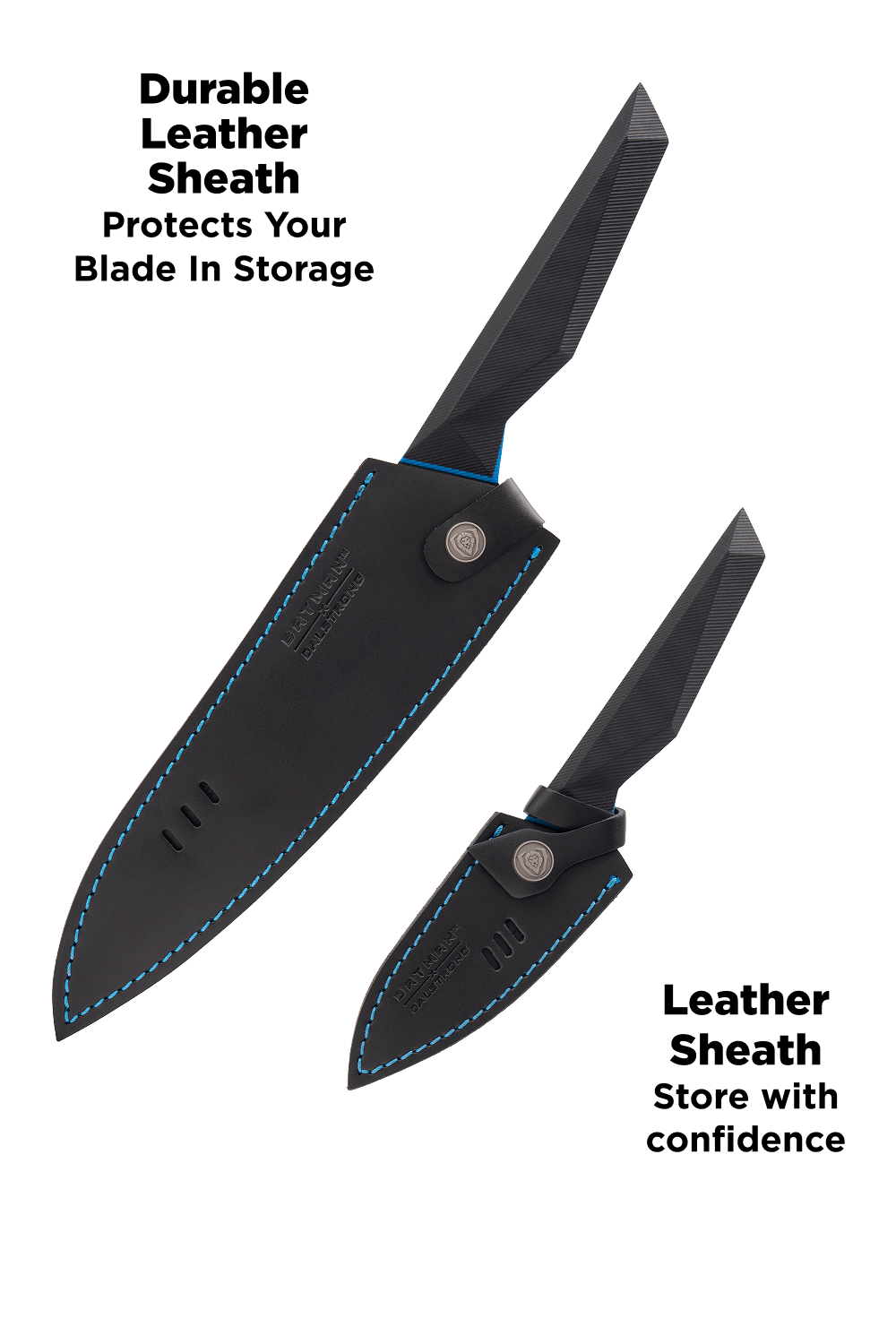 2 Piece Set | 8" Chef's Knife & 3.75" Paring Knife | Batman™ Edition | Shadow Black Series | Dalstrong ©