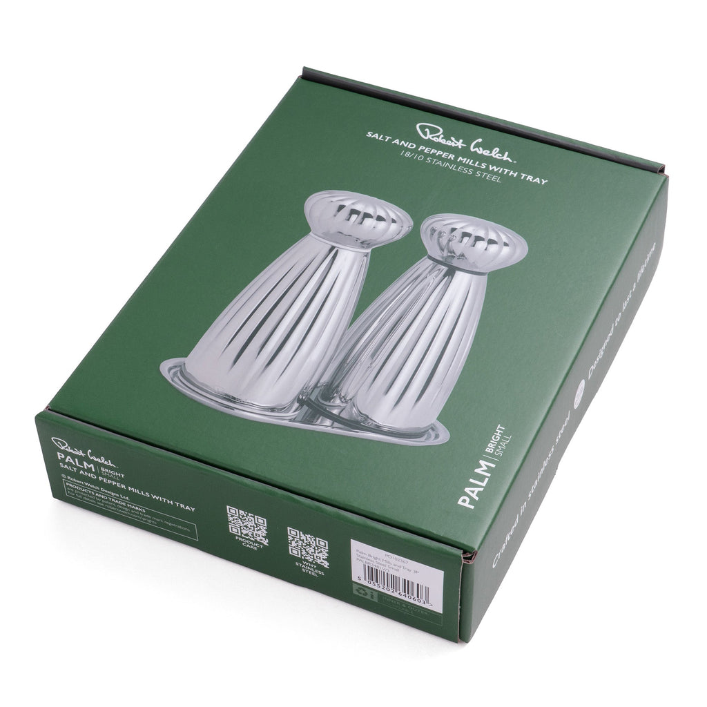Palm Bright Stainless Steel Small Mills and Tray Set