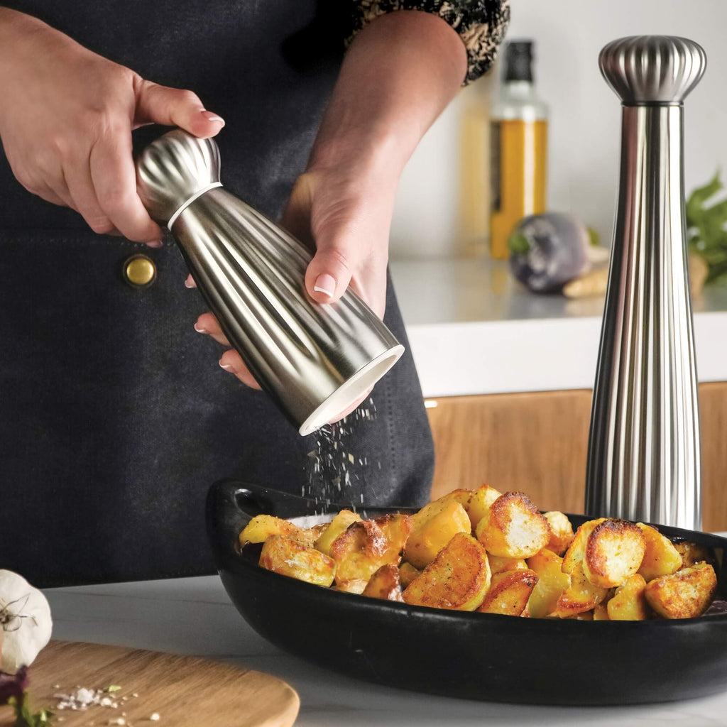 Palm Bright Stainless Steel Small Mills and Tray Set
