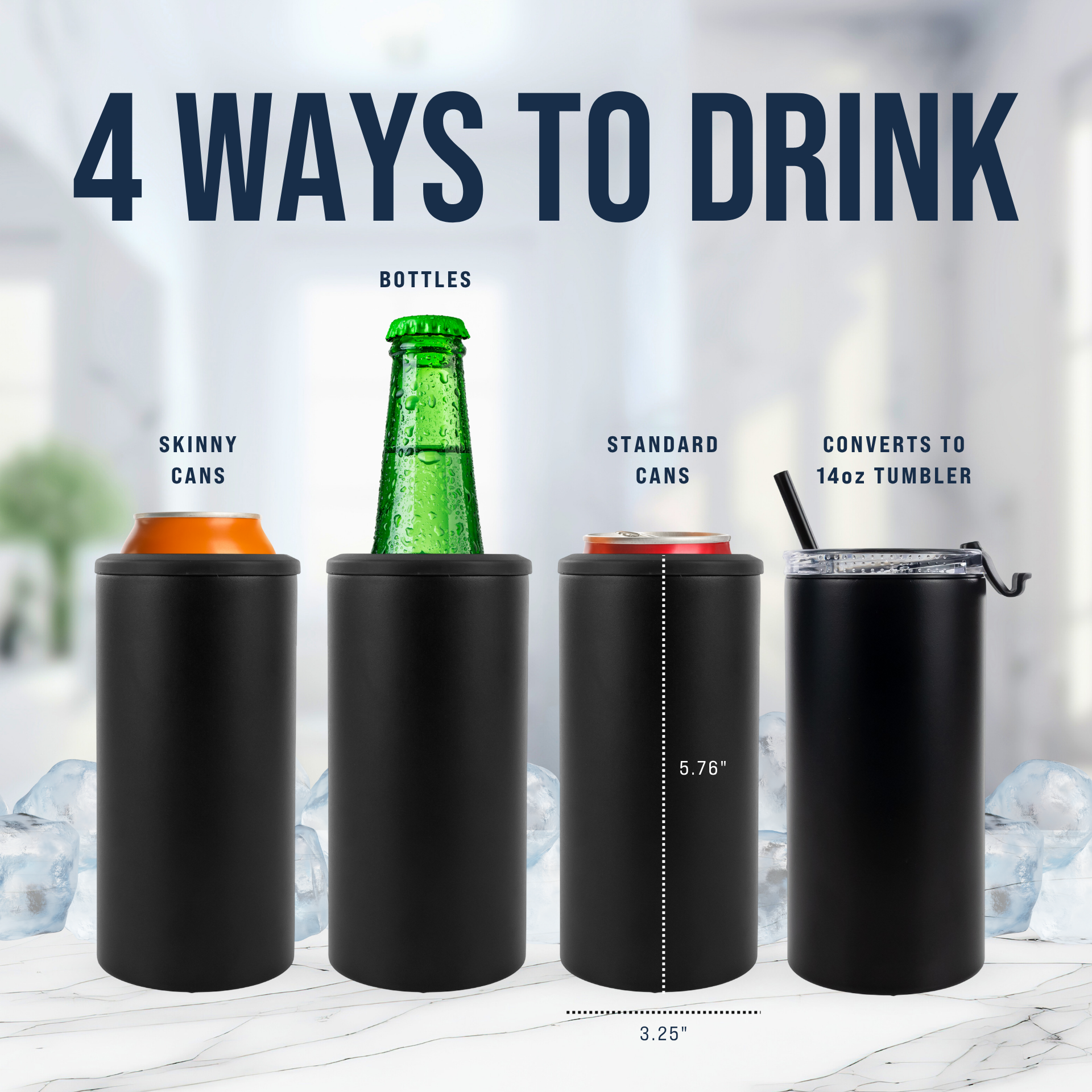 4 in 1 Powder Coated Can Cooler Case (24 Units)