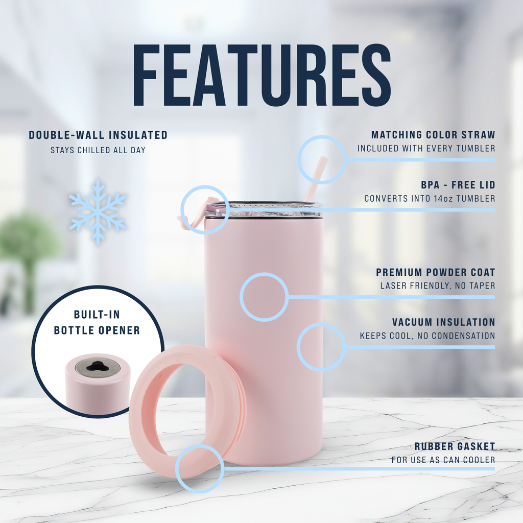 4 in 1 Powder Coated Can Cooler