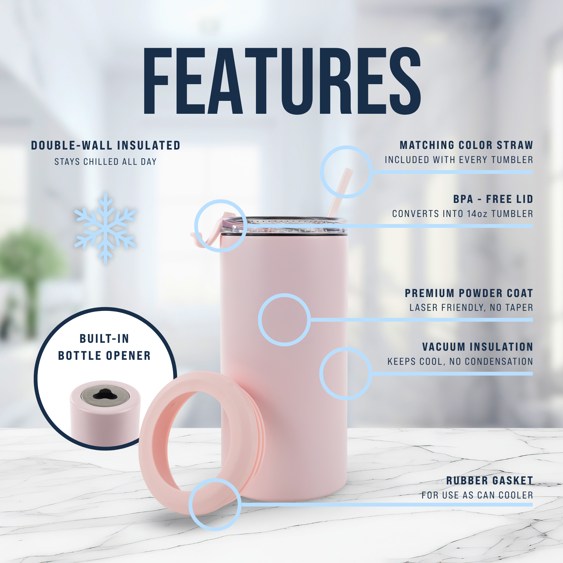 4 in 1 Powder Coated Can Cooler Case (24 Units)
