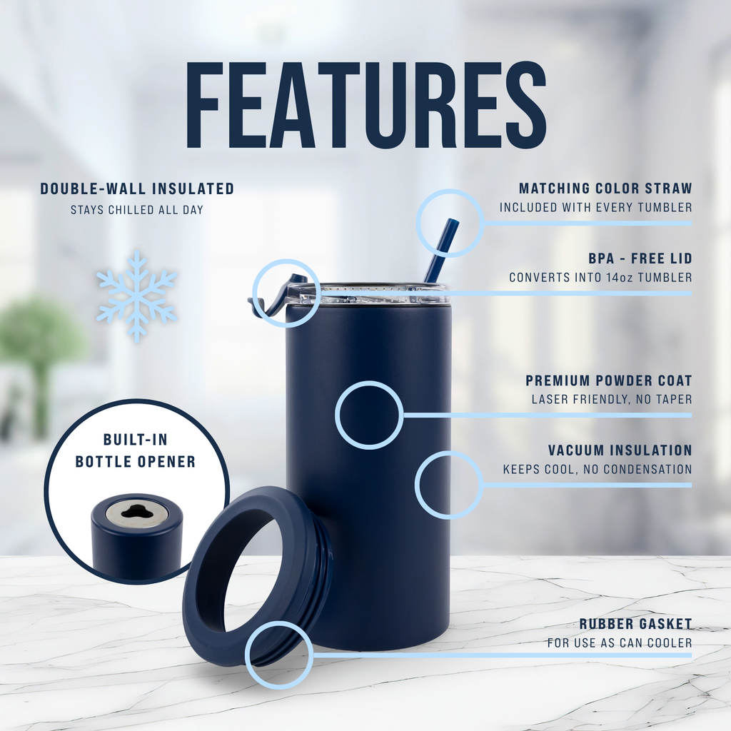 4 in 1 Powder Coated Can Cooler
