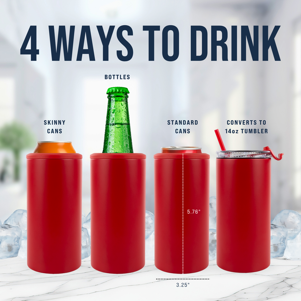 4 in 1 Powder Coated Can Cooler Case (24 Units)