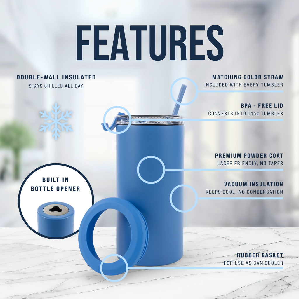 4 in 1 Powder Coated Can Cooler Case (24 Units)