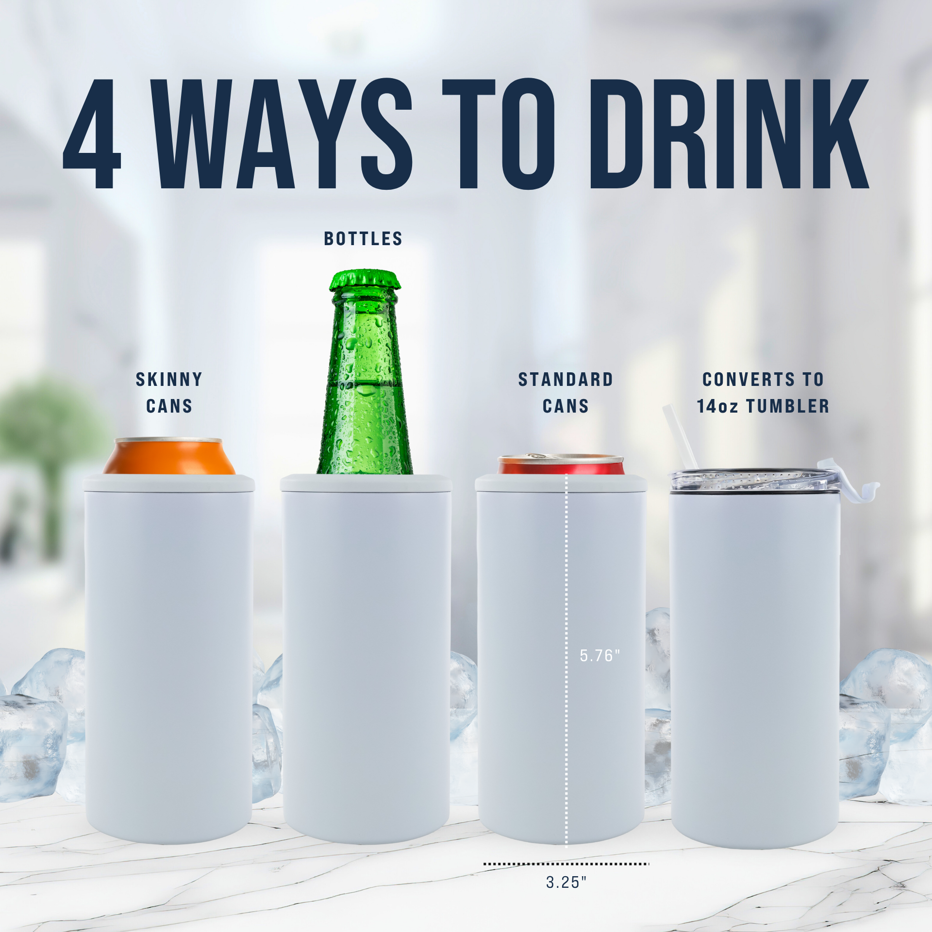 4 in 1 Powder Coated Can Cooler Case (24 Units)