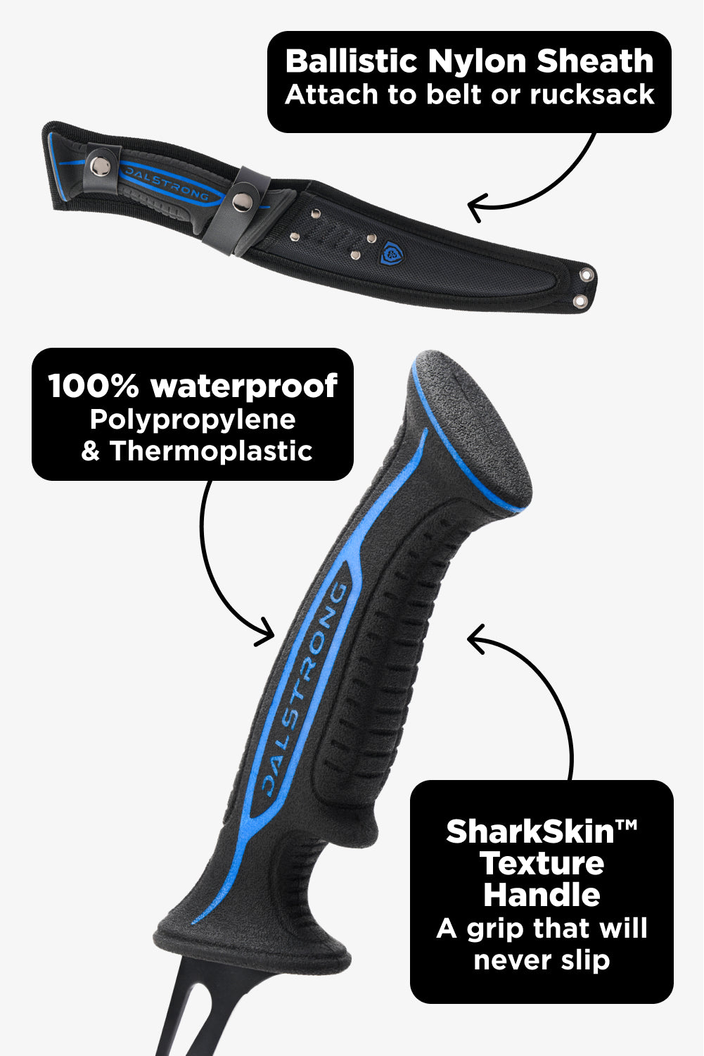 3-Piece Knife Set | Boning Knife, Hook Knife, Mini Cleaver | Night Shark Series | NSF Certified | Dalstrong ©