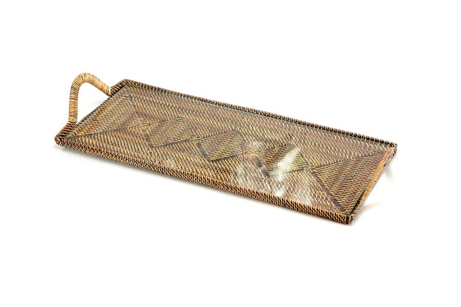 Rectangular Glass Cocktail Serving Tray