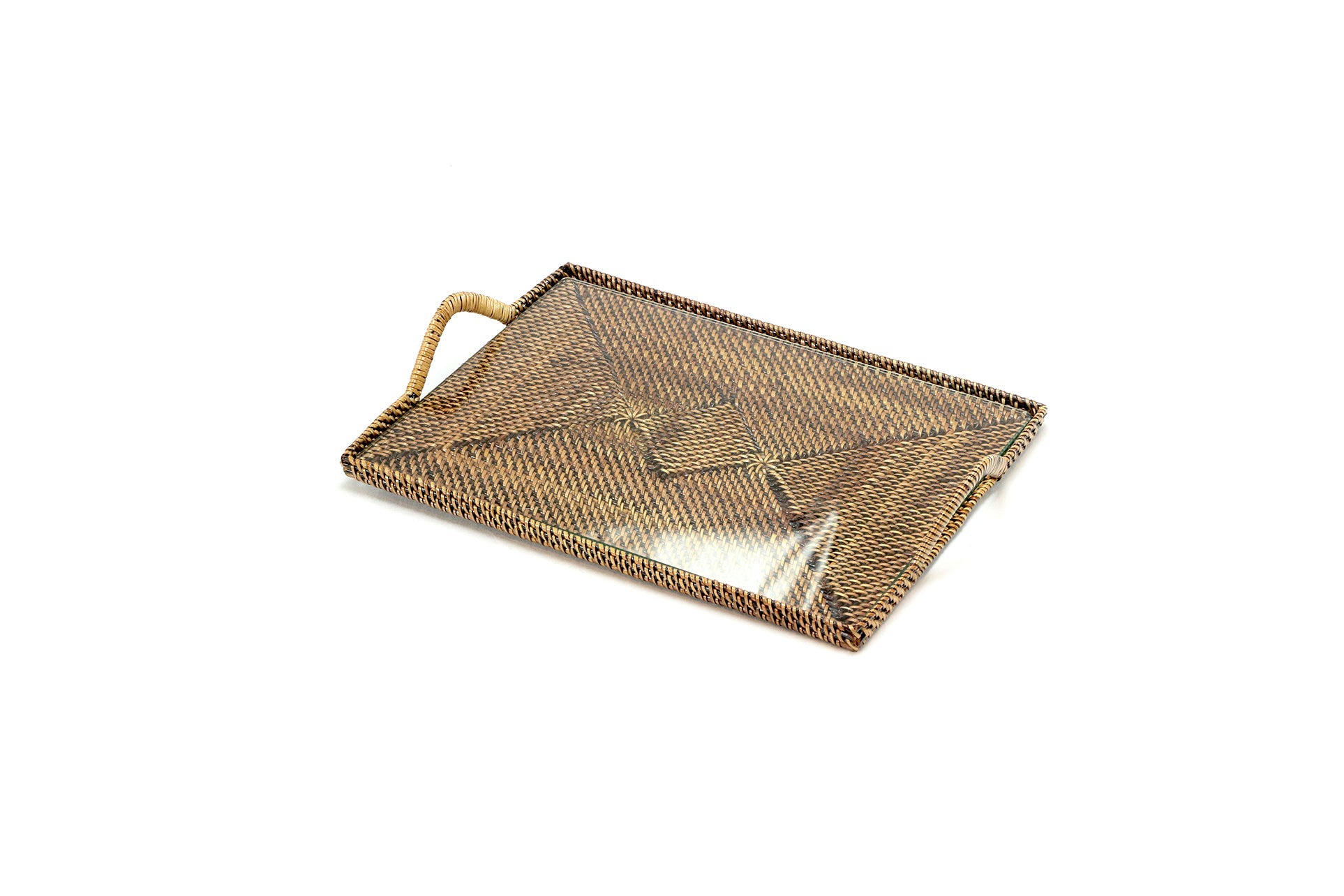 Rectangular Tray With Glass Bottom