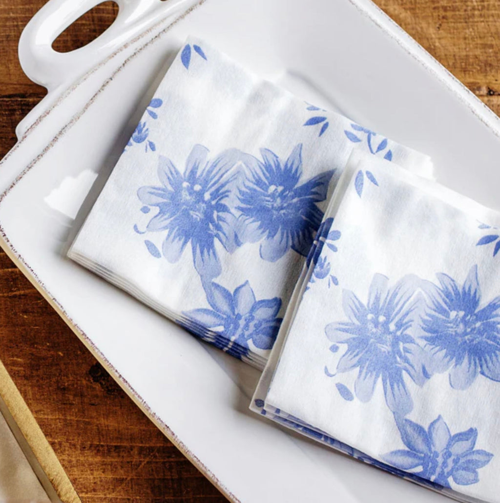 Vietri Papersoft Blue & White Floral Napkins