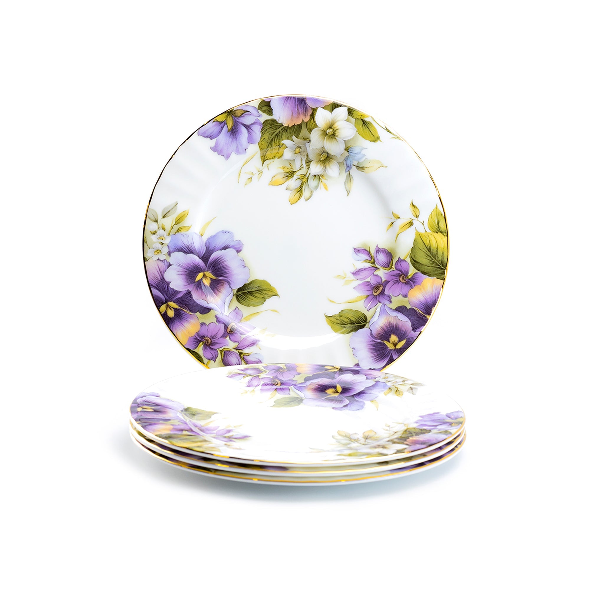 7.75" Pansy Bone China Dessert Plate