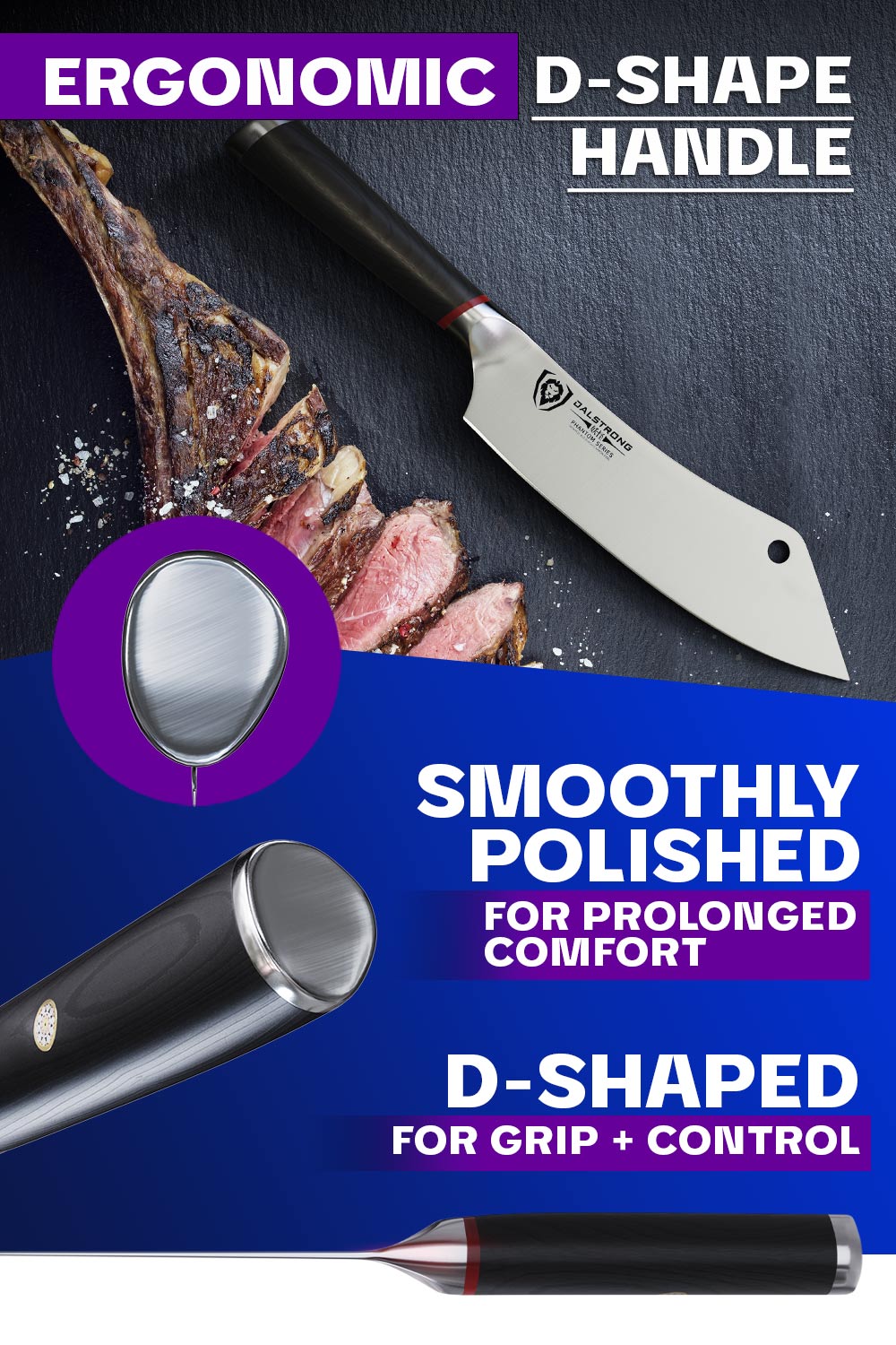 Chef & Cleaver Hybrid Knife 8" | Crixus | Phantom Series | Dalstrong ©