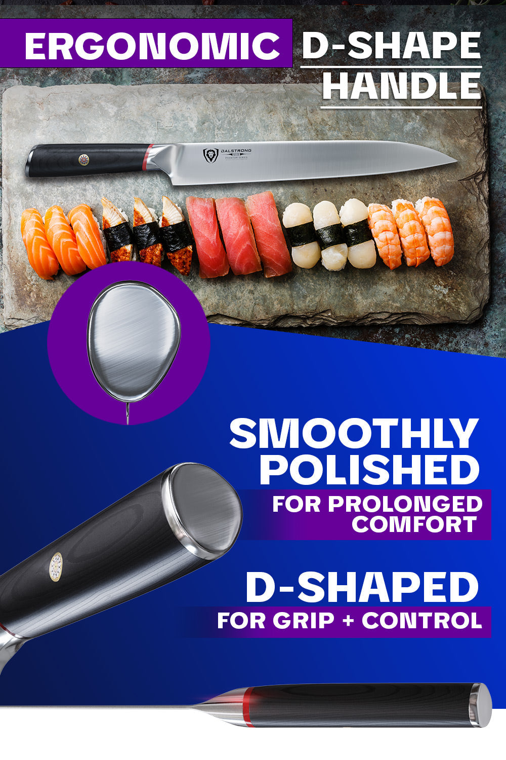 Yanagiba Slicer 9.5" | Single Bevel | Phantom Series | Dalstrong ©