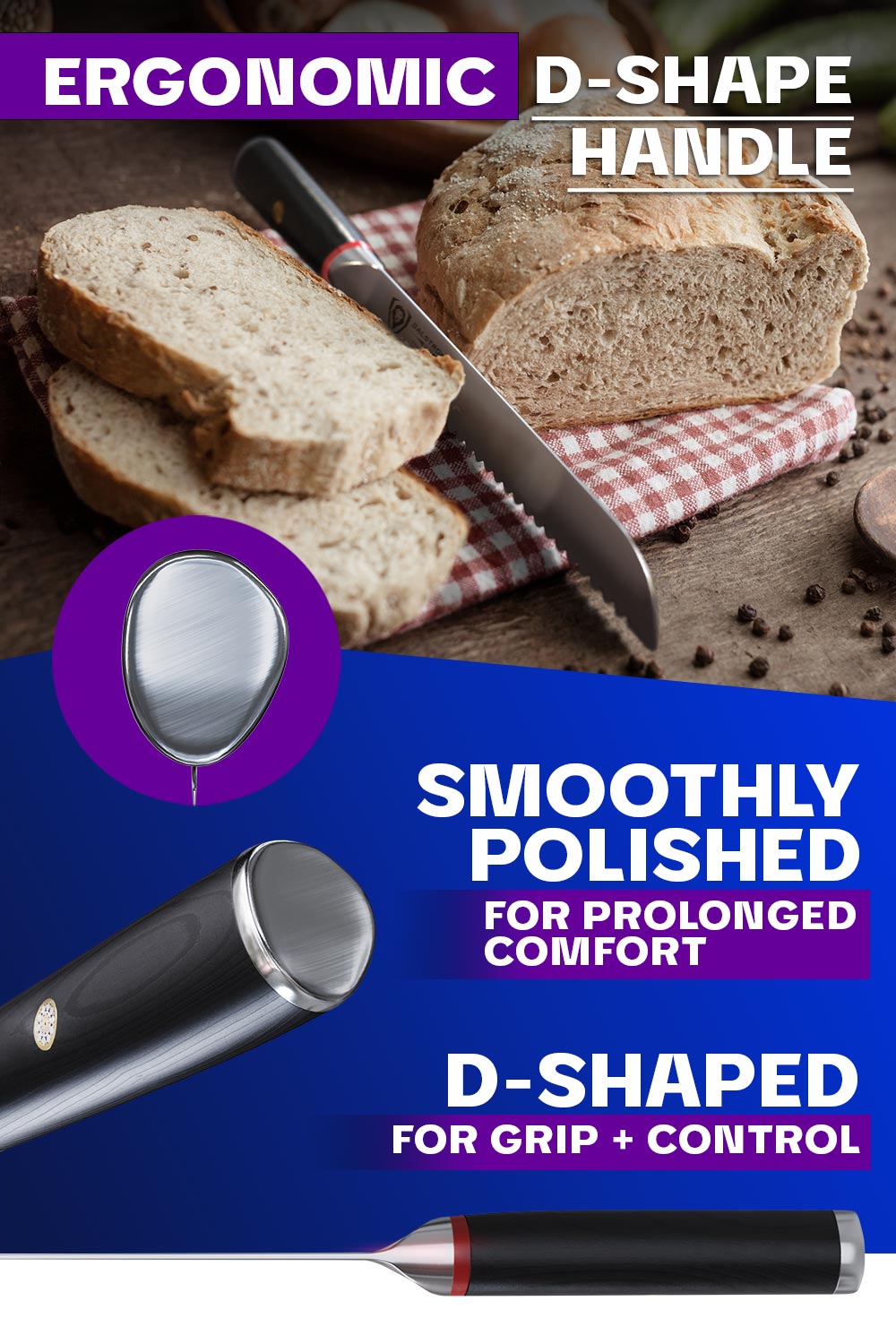 Serrated Bread Knife 9" | Phantom Series | Dalstrong ©