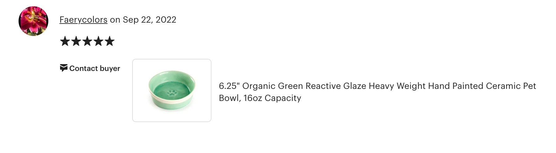 6.25" Organic Green Reactive Glazed Heavy Weight Ceramic Pet Bowl