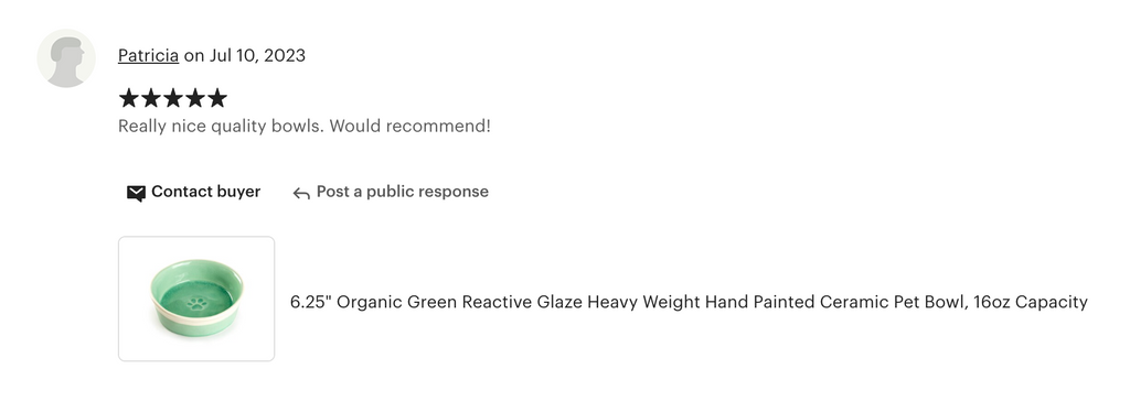 6.25" Organic Green Reactive Glazed Heavy Weight Ceramic Pet Bowl