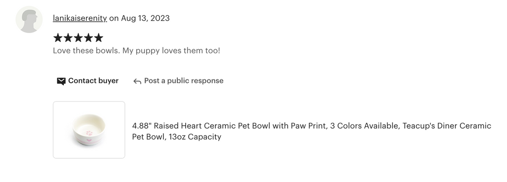 4.88" Raised Heart Ceramic Pet Bowl