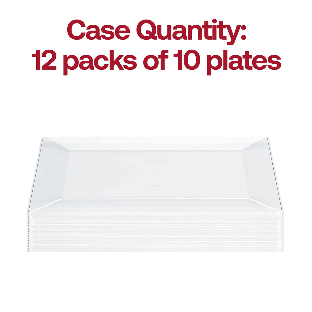 Clear Rectangular Plastic Dessert Plates (5.5" x 8.5")