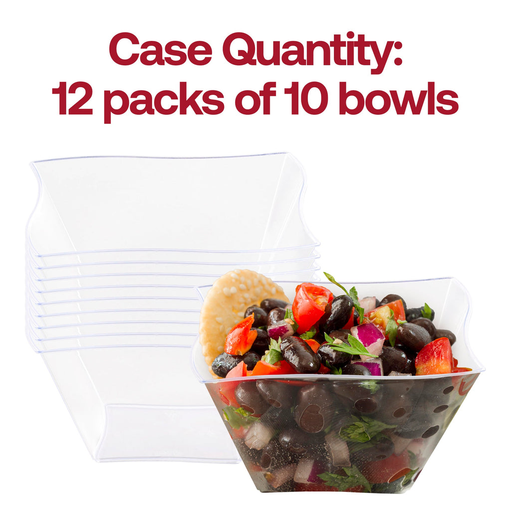 Clear Wave Plastic Soup Bowls (14 oz.)