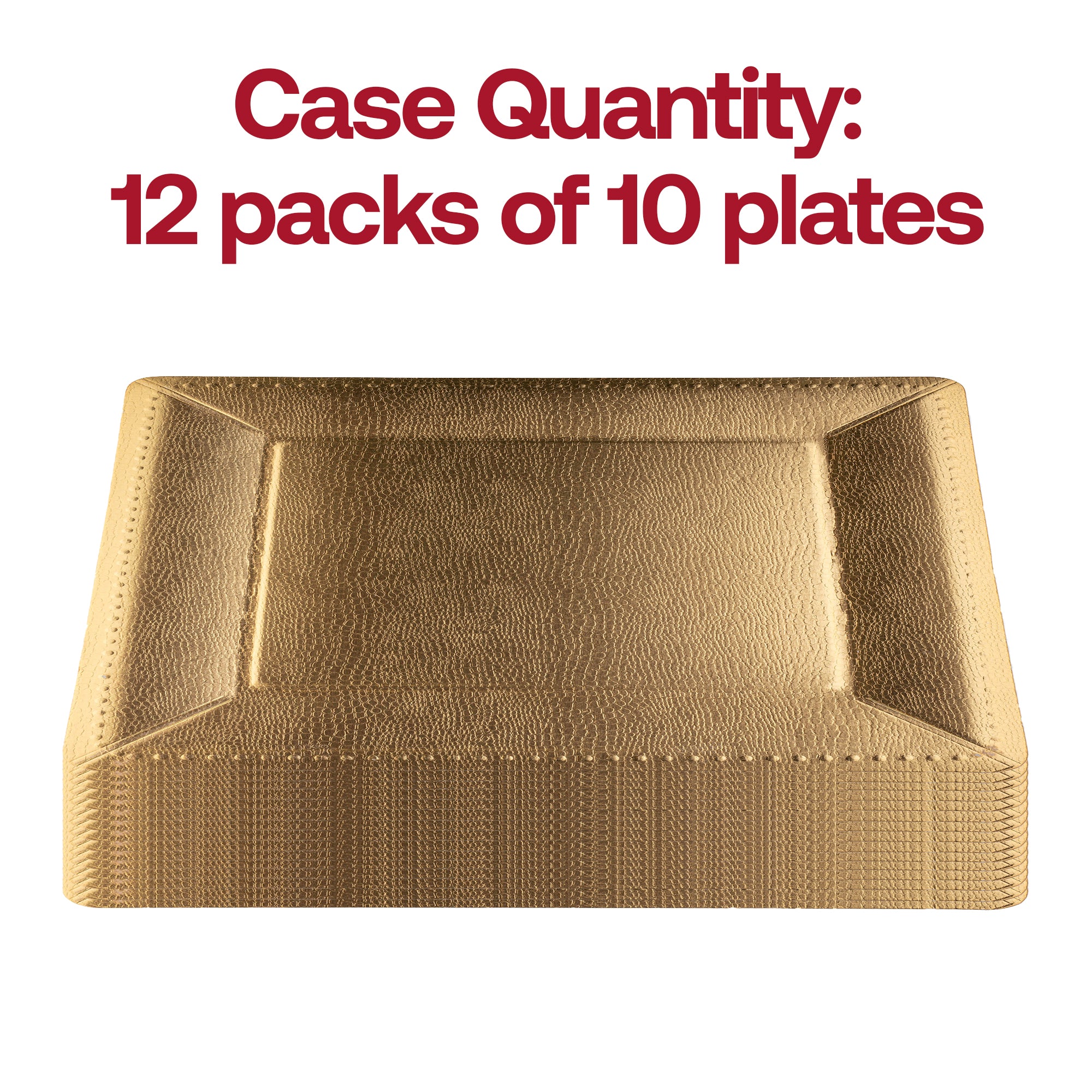 Gold Square Edge Beaded Disposable Paper Charger Plates (13")