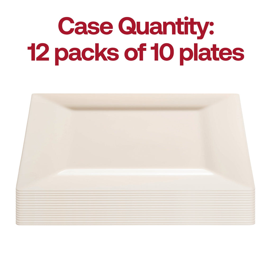 Ivory Square Plastic Cake Plates (6.5")