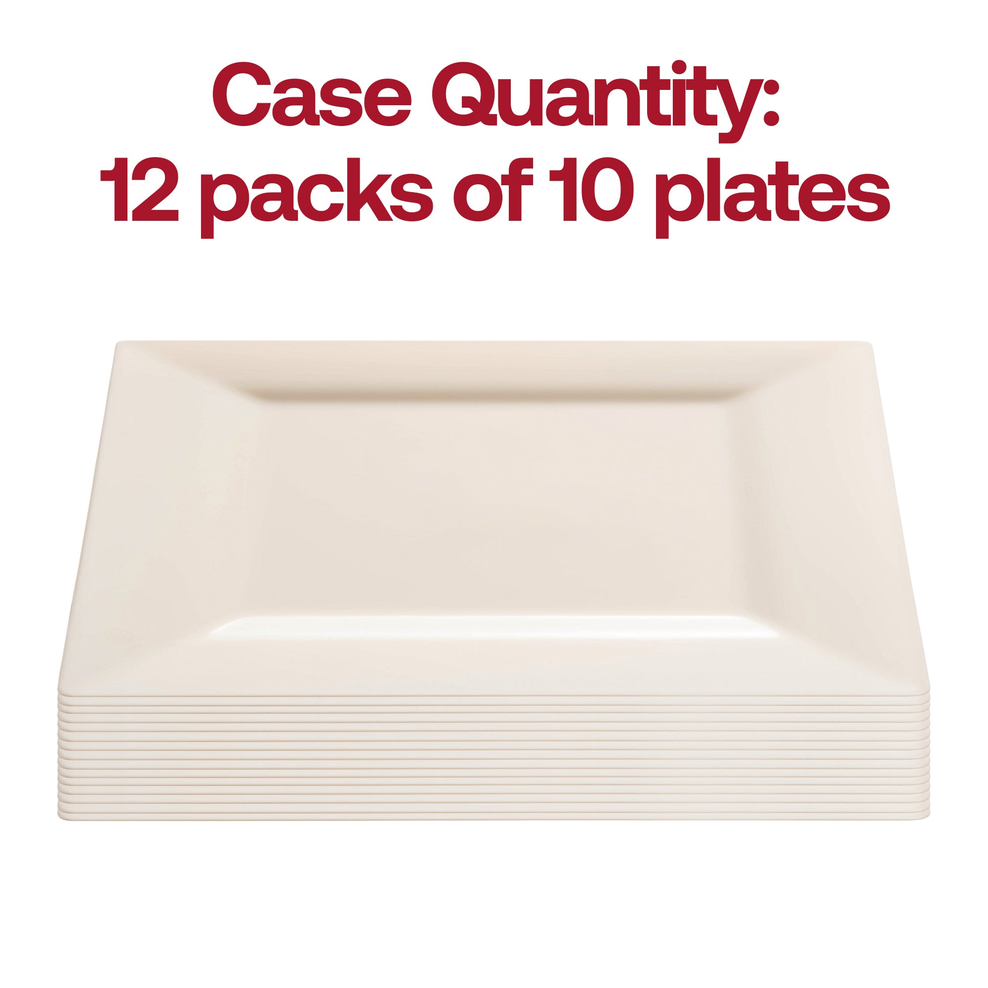 Ivory Square Plastic Cake Plates (6.5")