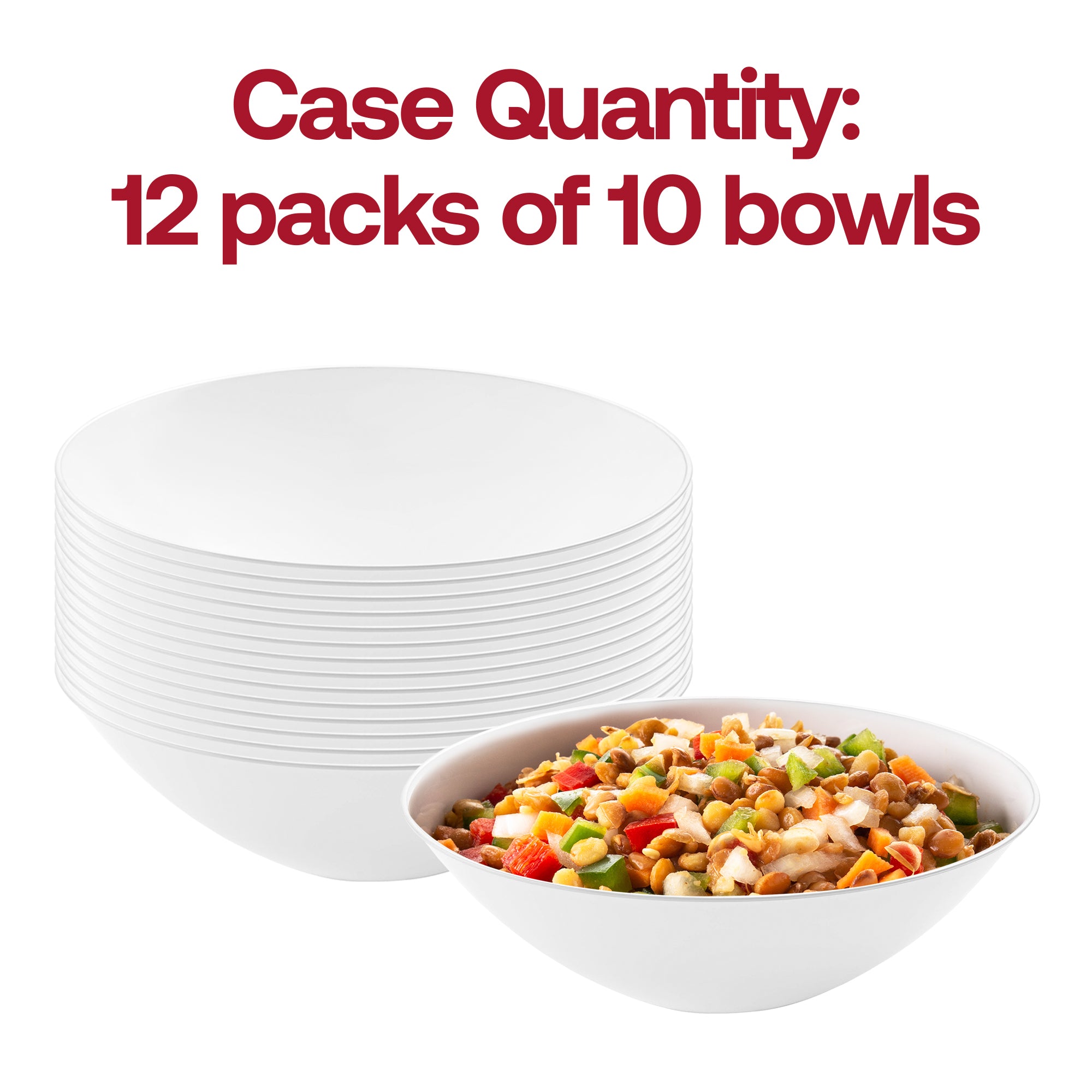 White with Silver Rim Organic Round Disposable Plastic Soup Bowls (16 oz.)