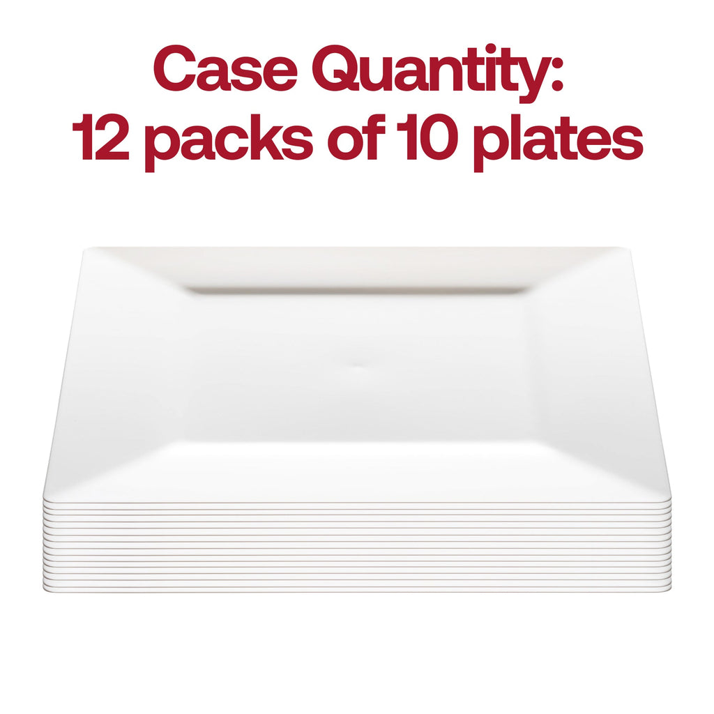 White Square Plastic Appetizer/Salad Plates (8")