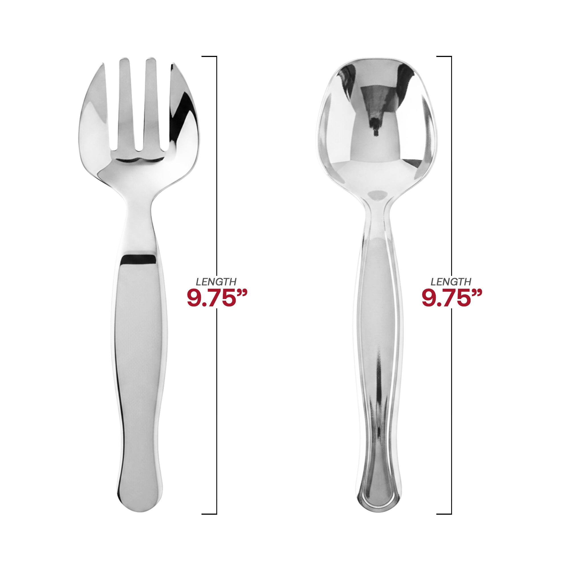Silver Disposable Plastic Serving Flatware Set