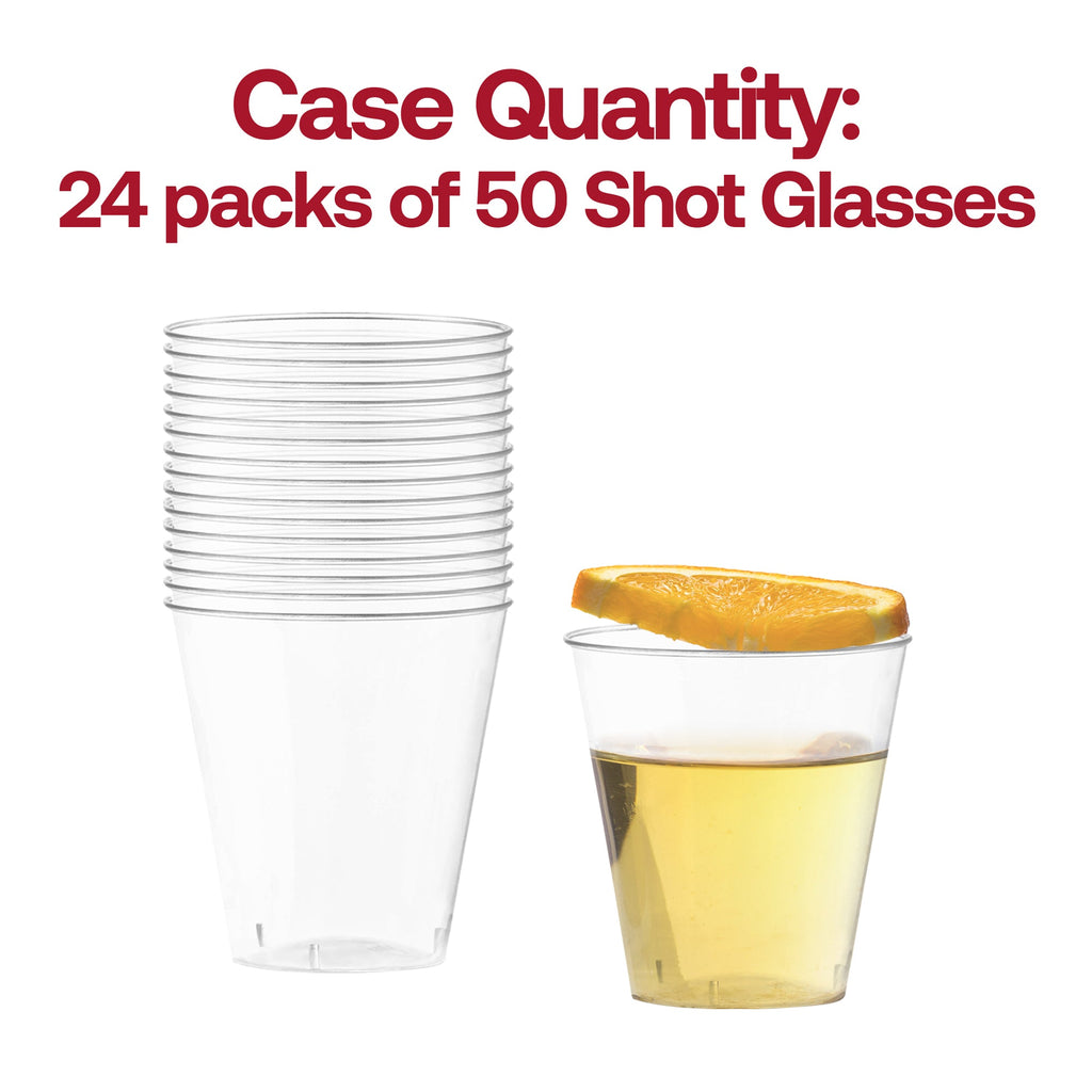 Clear Round Plastic Disposable Shot Glasses (2 oz. )