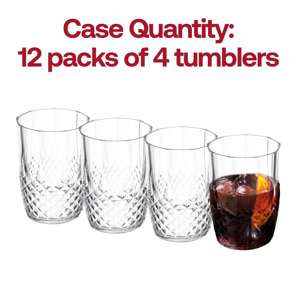 Clear Stripe Round Disposable Plastic Tumblers (16 oz. )