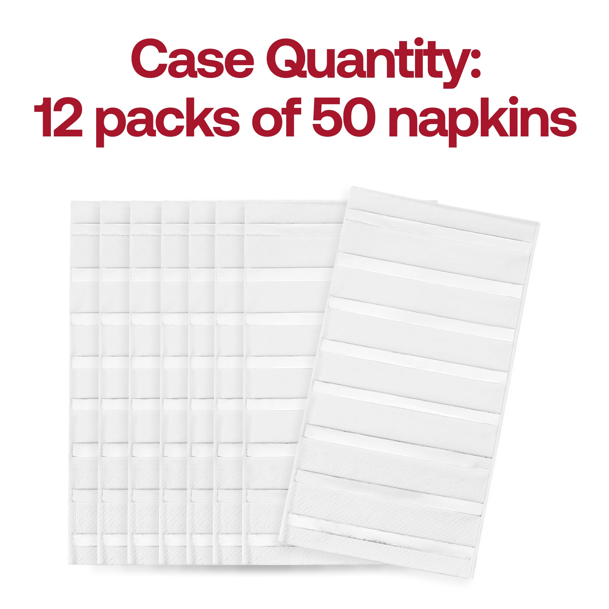 White with Silver Stripes Paper Dinner Napkins
