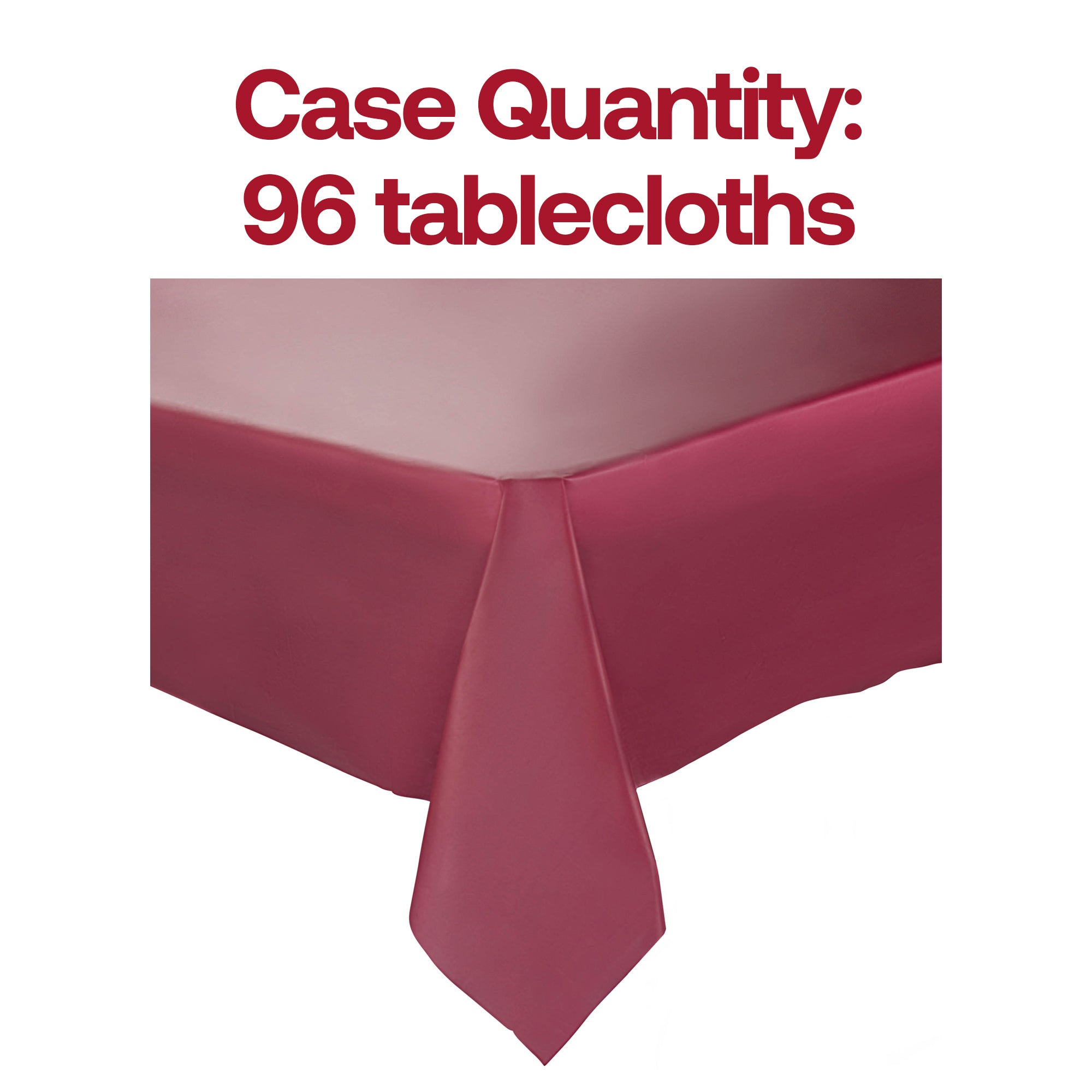 Burgundy Rectangular Disposable Plastic Tablecloths (54" x 108")