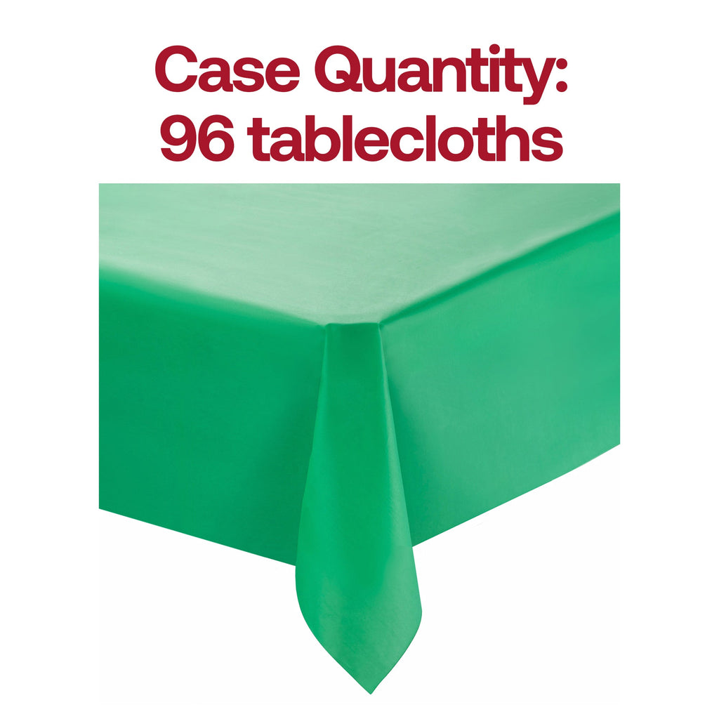 Hunter Green Rectangular Disposable Plastic Tablecloths (54" x 108")