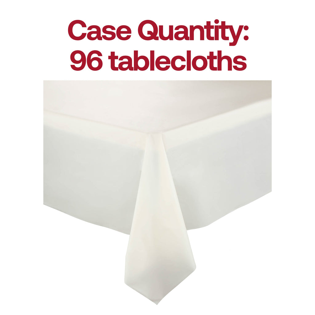 Ivory Rectangular Disposable Plastic Tablecloths (54" x 108")