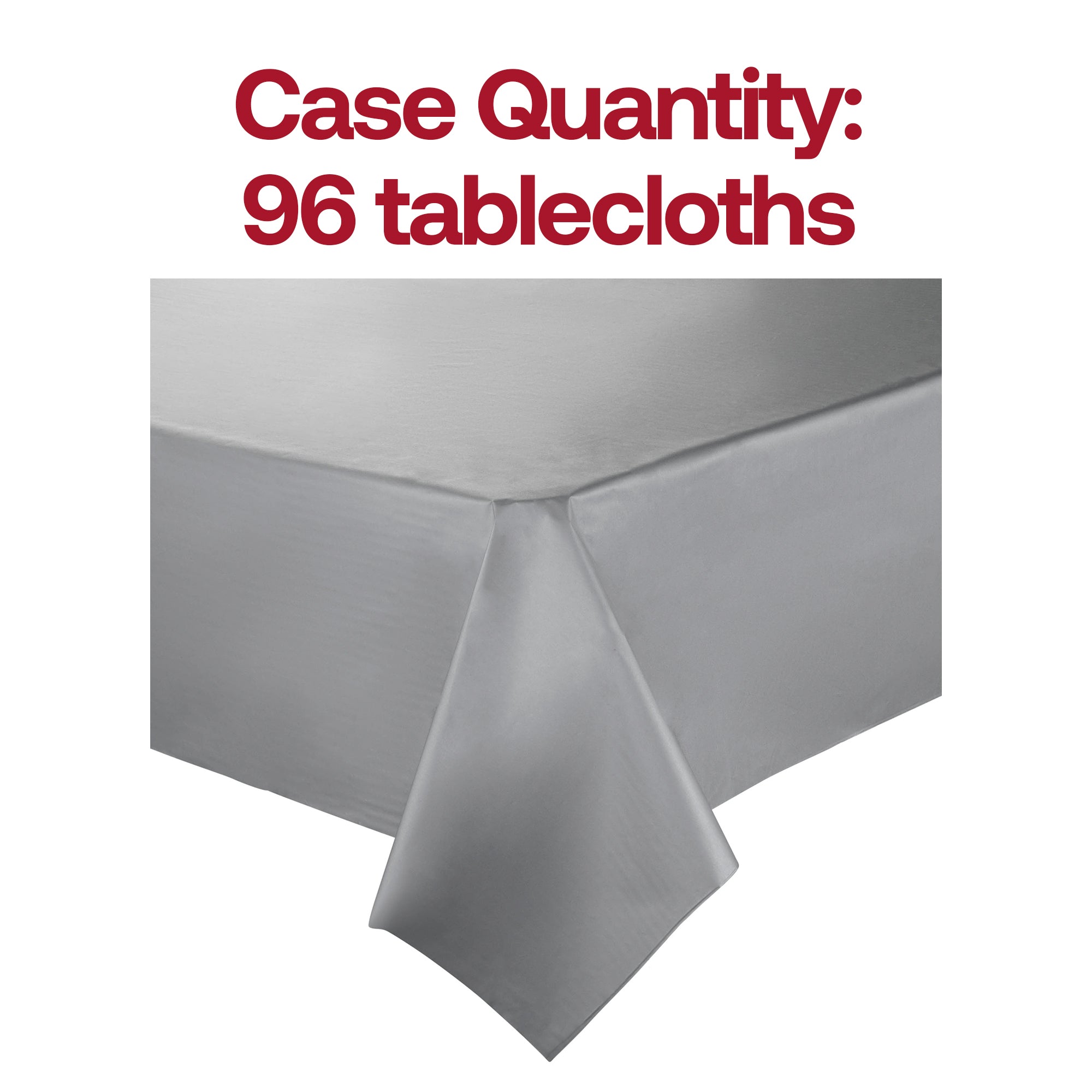 Silver Rectangular Disposable Plastic Tablecloths (54" x 108")