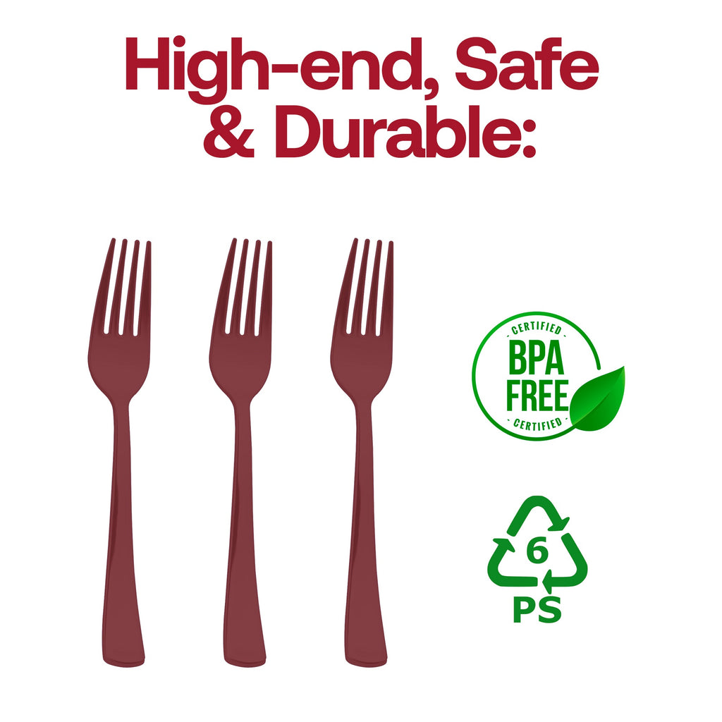 Red Disposable Plastic Party Forks