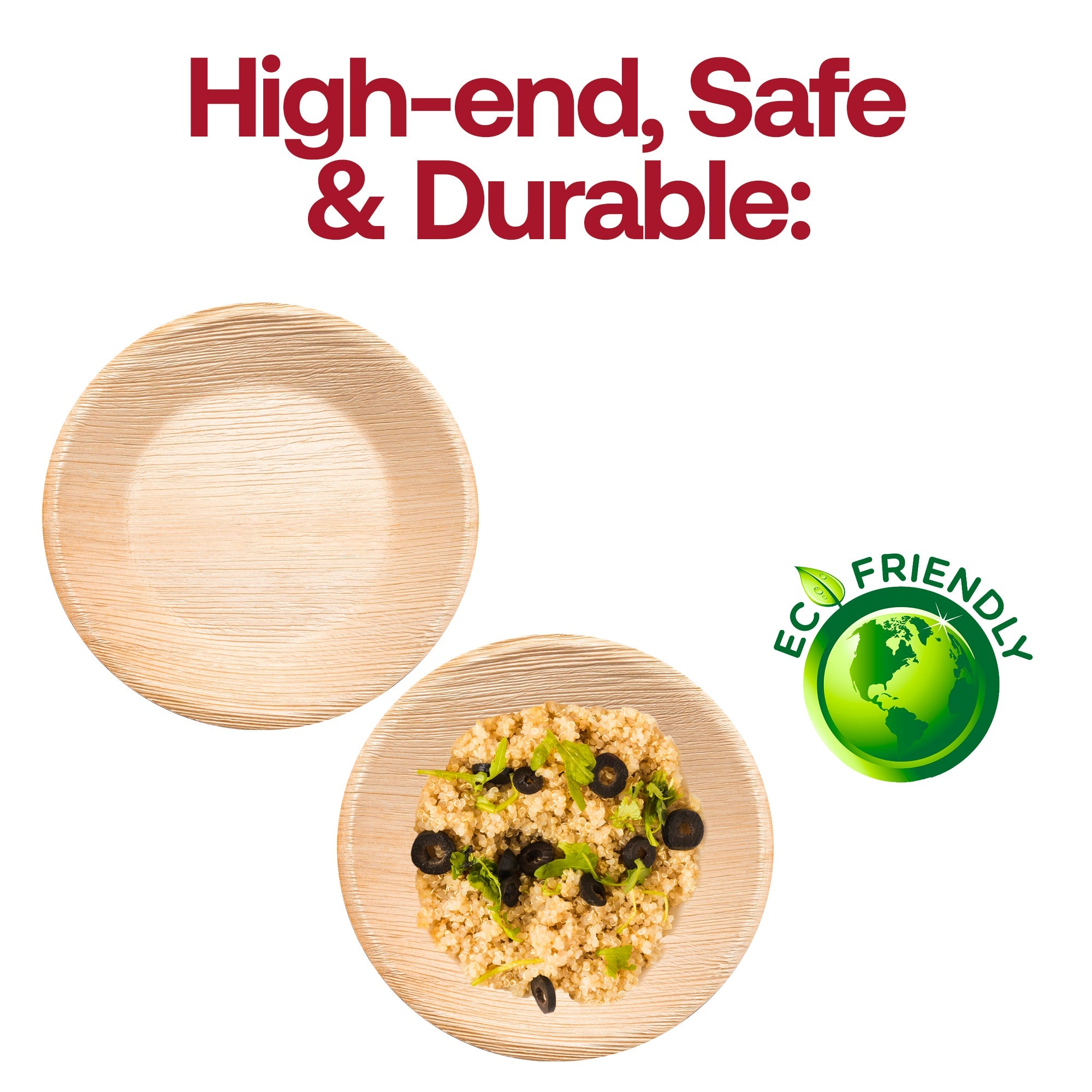 Round Palm Leaf Eco Friendly Disposable Soup Bowls (13 oz.)