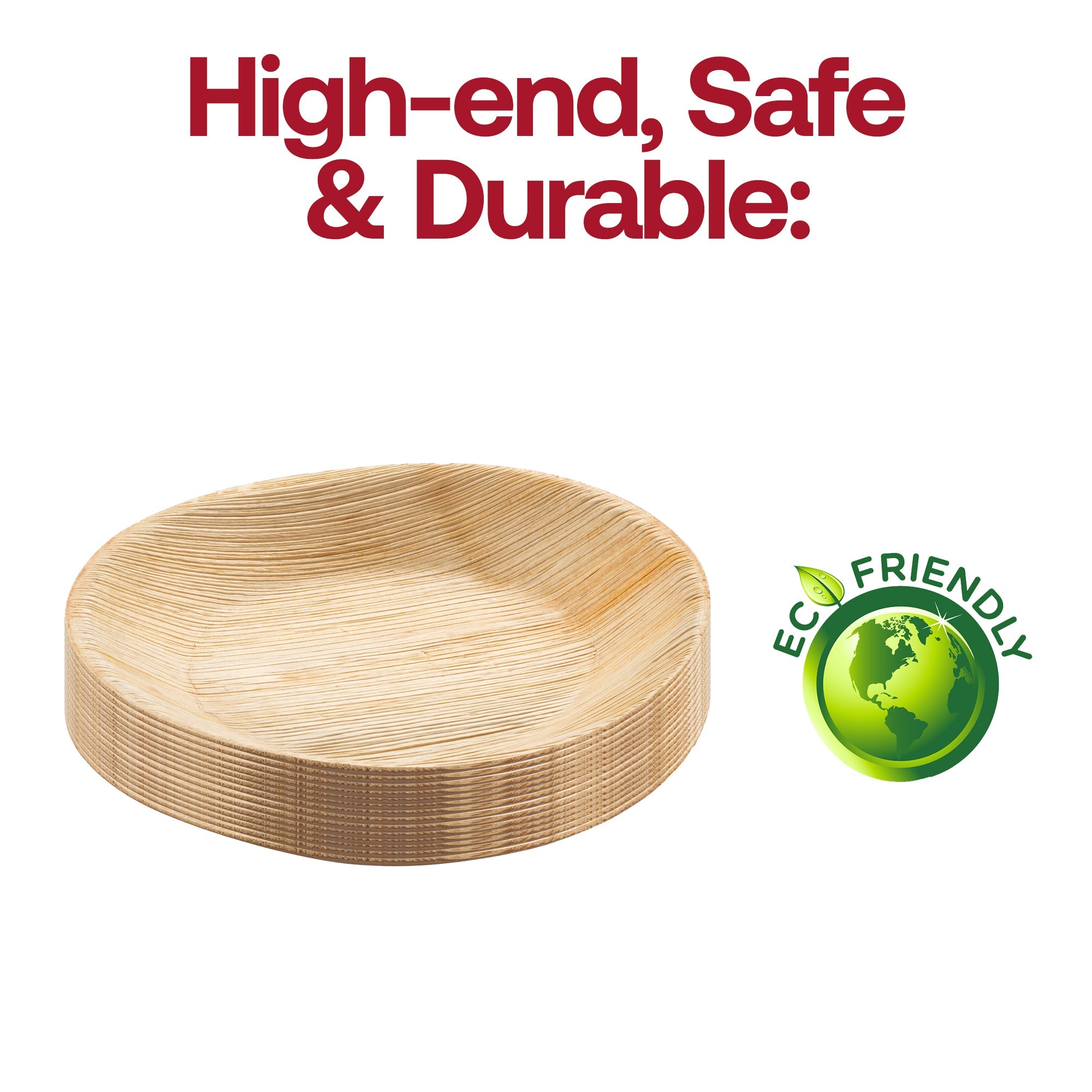 Round Palm Leaf Eco Friendly Disposable Salad Plates (7")